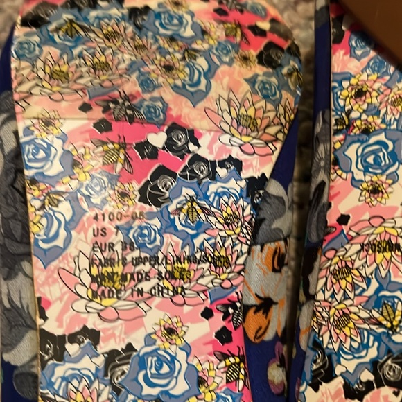 Irregular Choice Floral Blue Flats with Bow - Picture 5 of 5